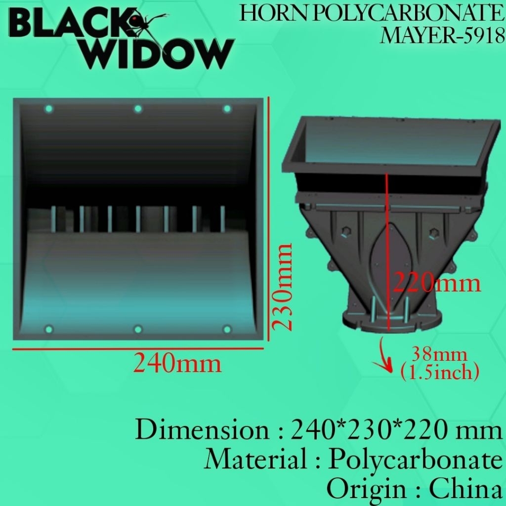 HORN CORONG TWITER POLYCARBONATE TWEETER MODEL 5918  MAYER SINGLE EXITS 1.5 inch
