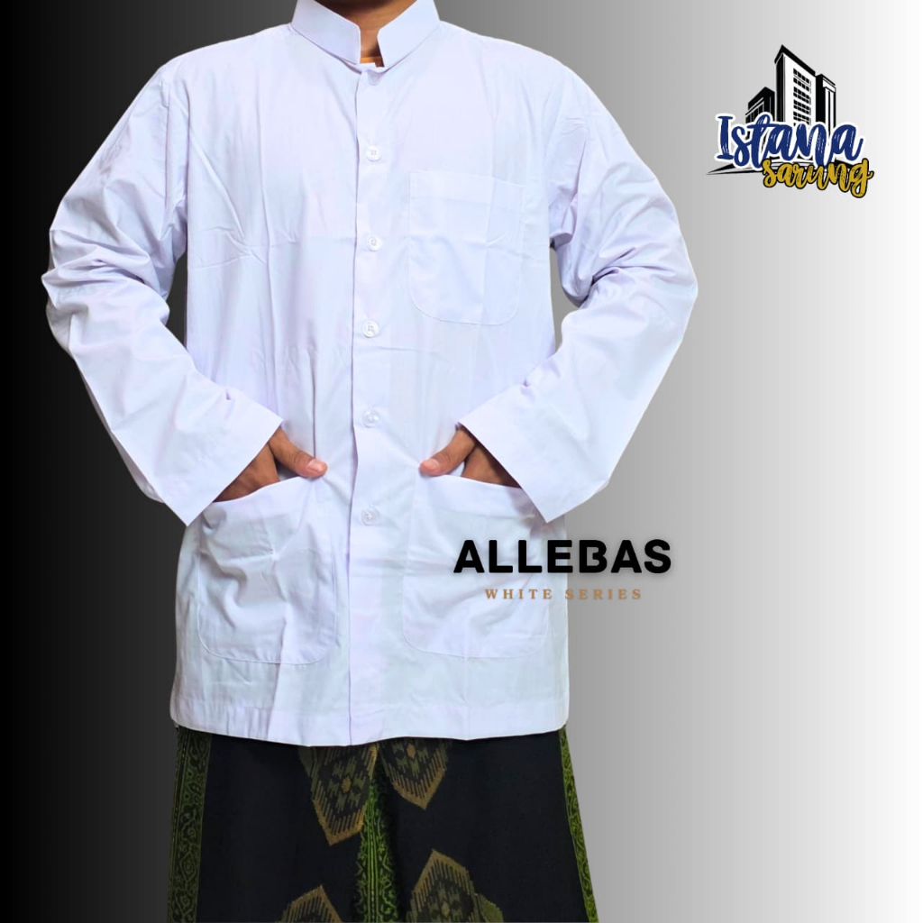 BAJU KOKO HAIBAH ALLEBAS PUTIH POLOS