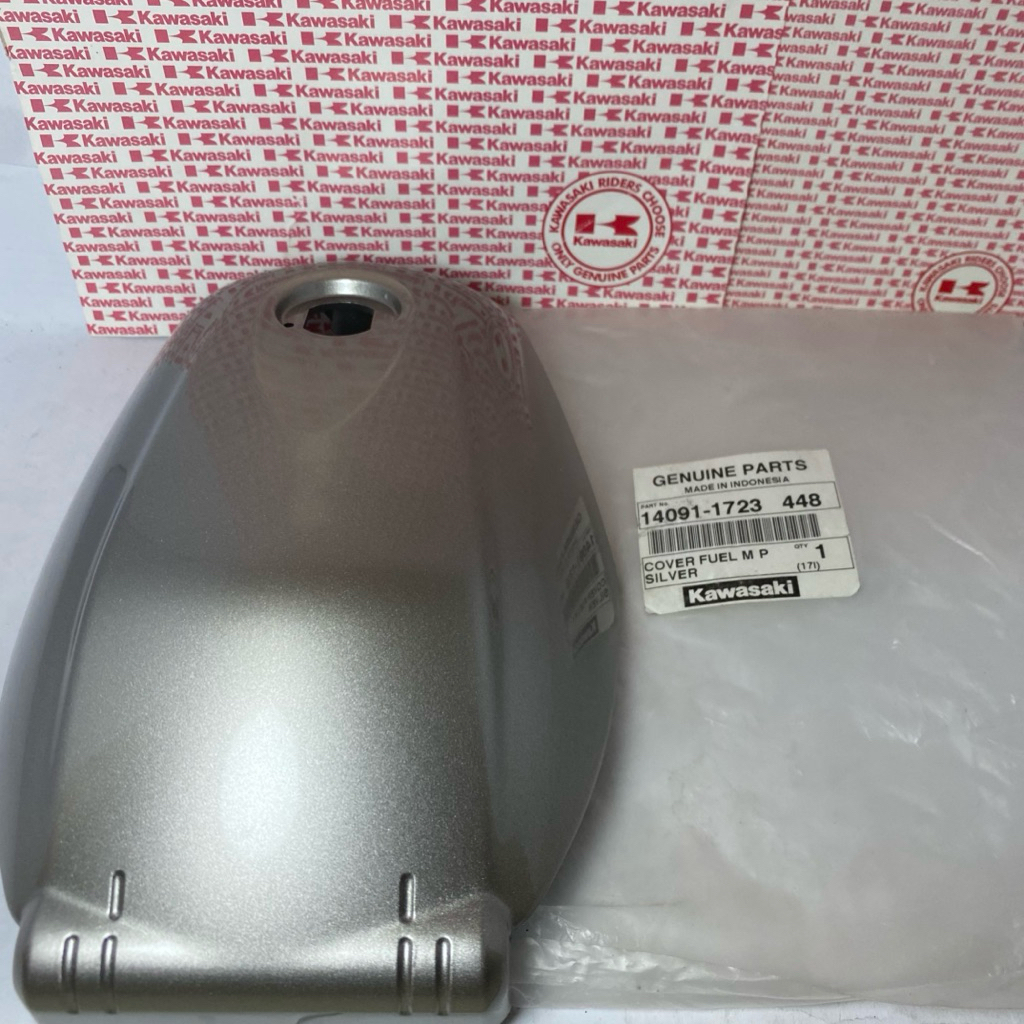 Cover tutup tangki kawasaki athlete silver