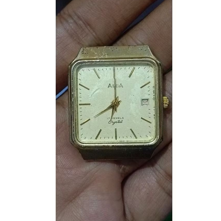 jam tangan alba tank wanita manual winding MATI bekas