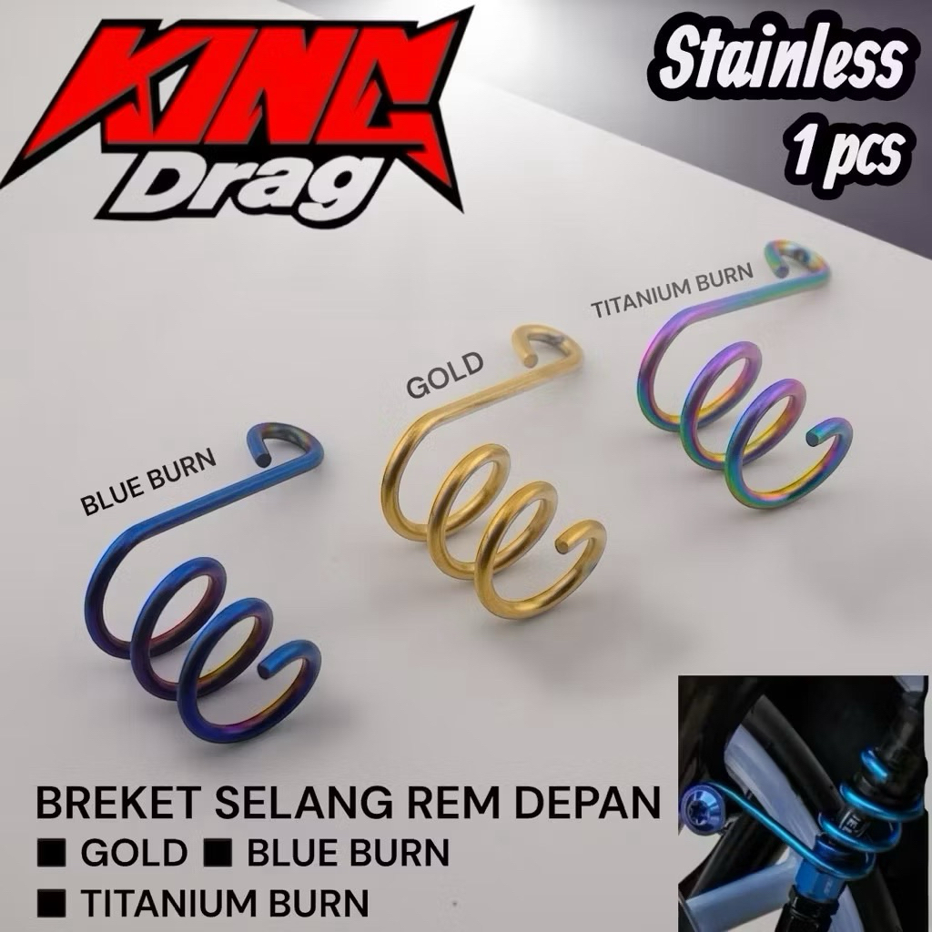 Breket depan selang rem stainless kawat selang rem depan stainless kingdrag vario125 150 beat scoopy