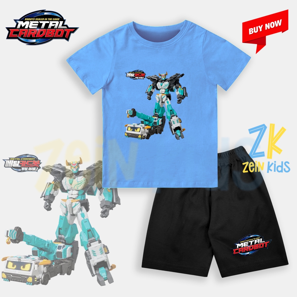 Baju Setelan Anak Metal Cardbot Musclehyde / Kaos Setelan Anak Gambar Robot Kartun