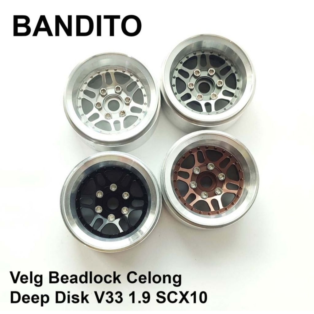 Bandito Velg Beadlock Celong Deep Disk V33 Silver 1.9 SCX10