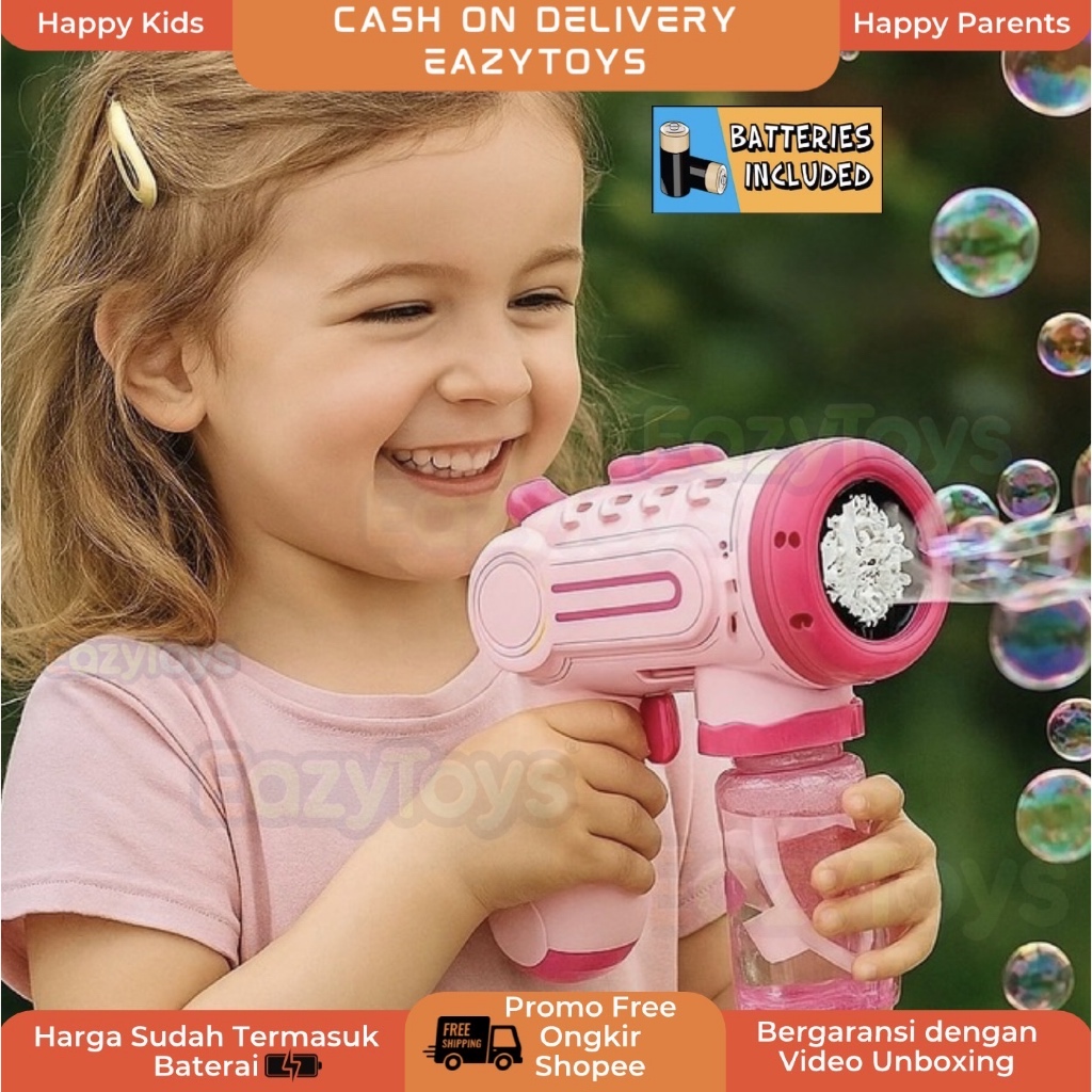 Mainan Anak Bubble Gun Tembakan Balon Gelembung Sabun Pistol Gelembung Tembakan Balon Mainan