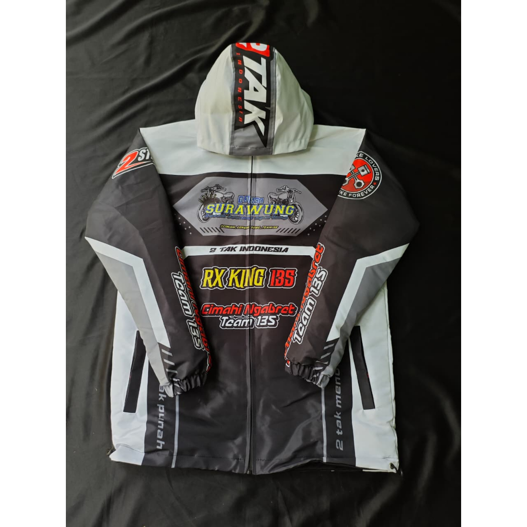 Jaket Racing Parasut Custom Nama Waterproof | JAKET PREMIUM PARASUT | COD