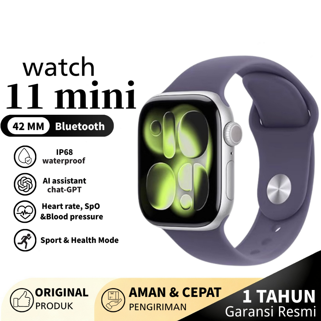 [NEW COD] Watch Series 11 mini (42MM 46MM) Smart Watch Pria Wanita Watch Balasan Cerdas Bluetooth HD