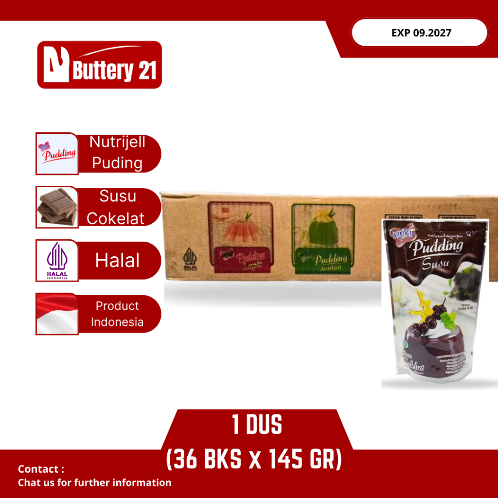 NUTRIJEL PUDING BUBUK 1 DUS (ISI 36 PCS)/NUTRIJELL PUDDING SUSU COKLAT, STRAWBERRY, MANGGA, PANDAN, 