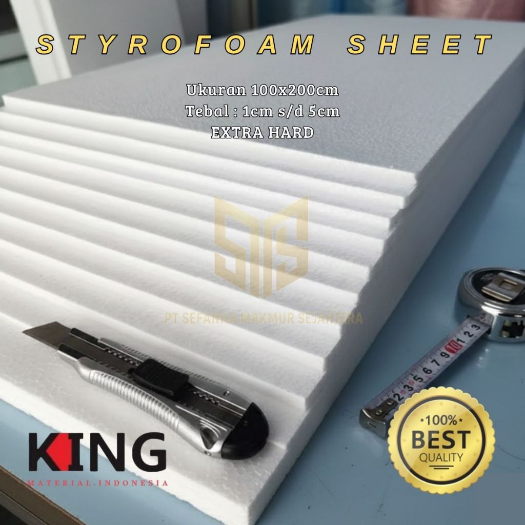 STYROFOAM SHEET/LEMBARAN, DENSITY EXTRAHARD, UKURAN 100x200CM
