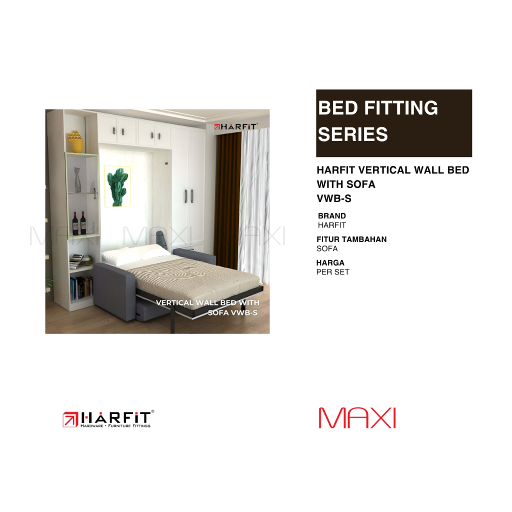 HARFIT - HWB-S | VWB-S - Horizontal | Vertical Wall Bed with Sofa - Bed Fitting Series