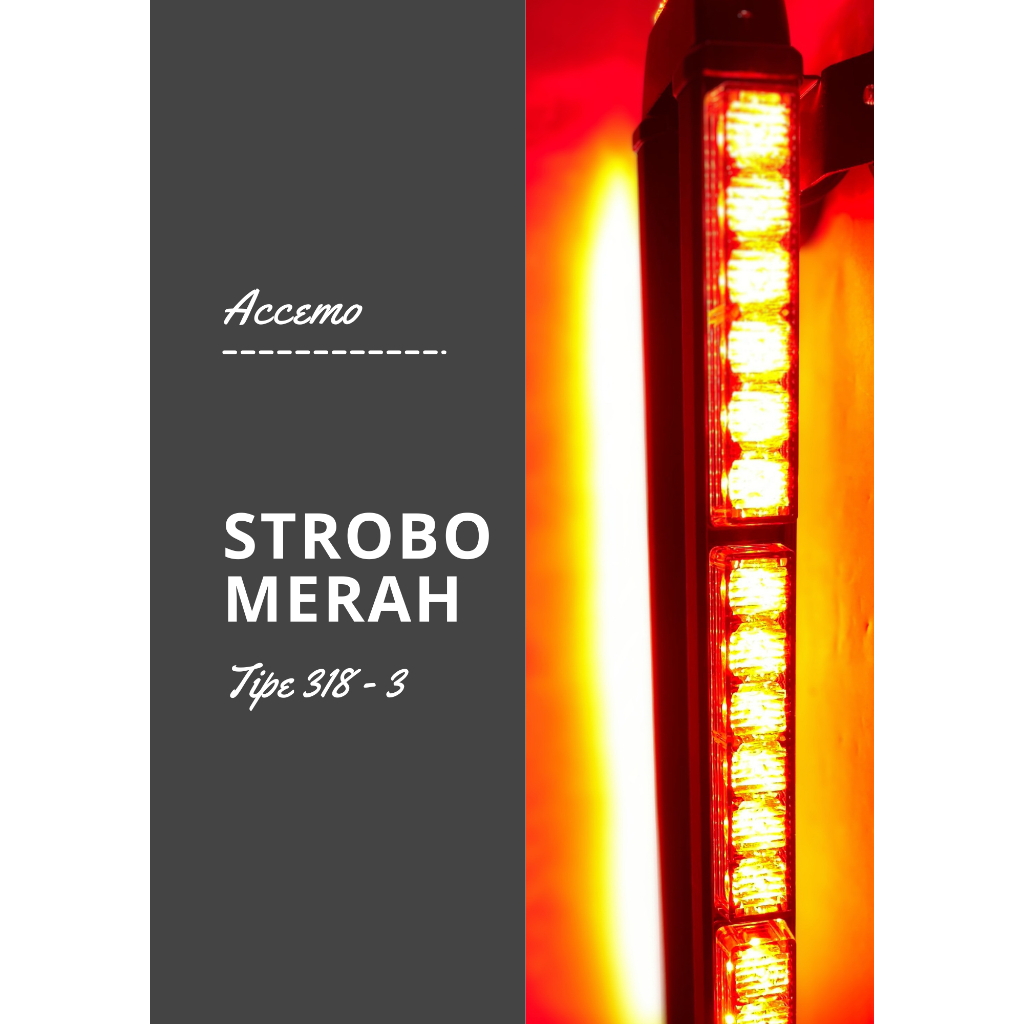 lampu led cahaya kedip atap ambulance rotator 318 3sisi led merah