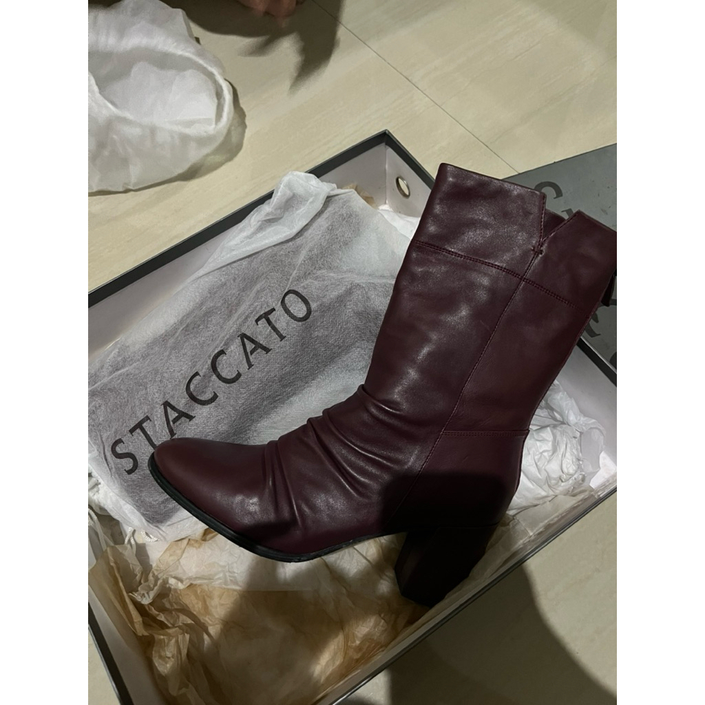 STACATO BROWN SHOES KULIT ORIGINAL LENGKAP BOX