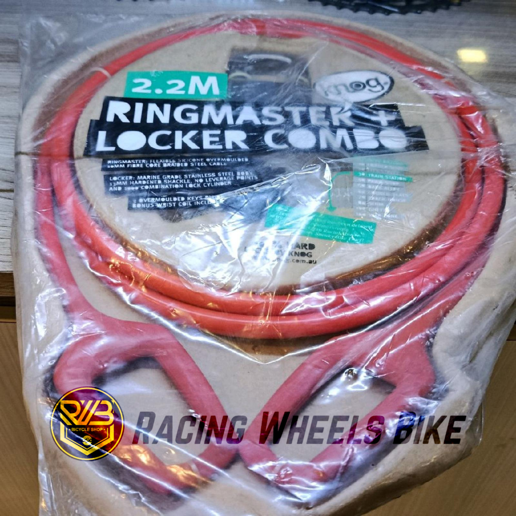 Knog Kunci Gembok Sepeda /Motor Ringmaster + Locker Combo 2.2m Red