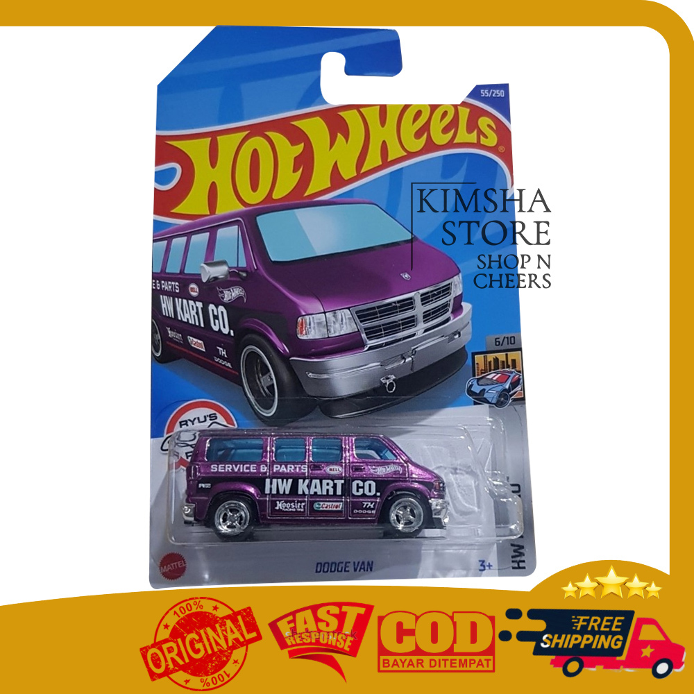 Hot Wheels Dodge Van Ungu Super Treasure Hunt HW Kart Diecast Mobil Mobilan Mainan Anak HotWheels Di