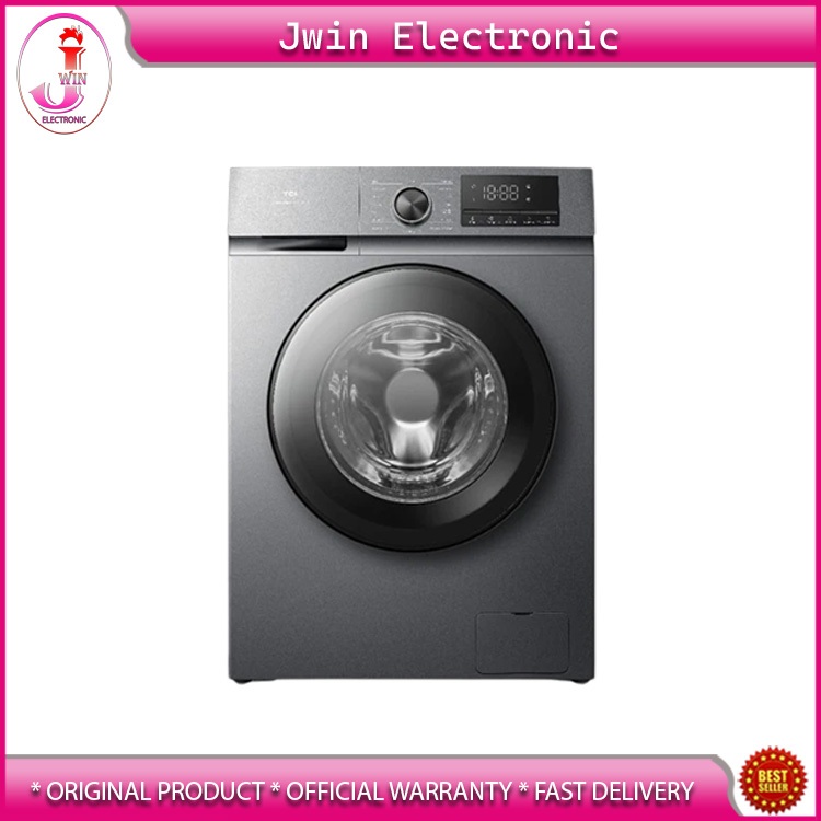 TCL TWD120-F1DG Mesin Cuci Front Loading Washer Dryer C1 Series 12kg – 100% Kering – Steam Wash – BL