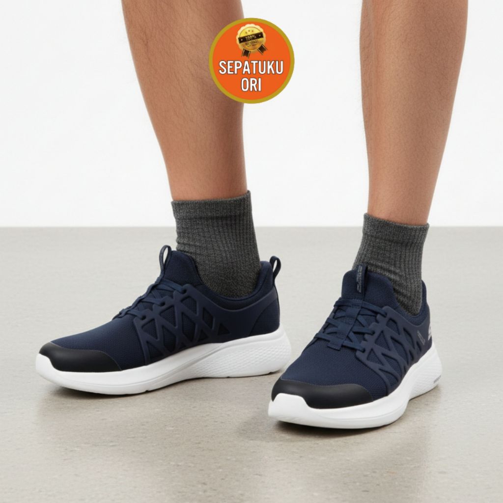 SEPATU PRIA SKECHERS BOBS INFINITY STABLE EDGE NAVY NEW ORI BNIB MENS SPORT 118308/NVY