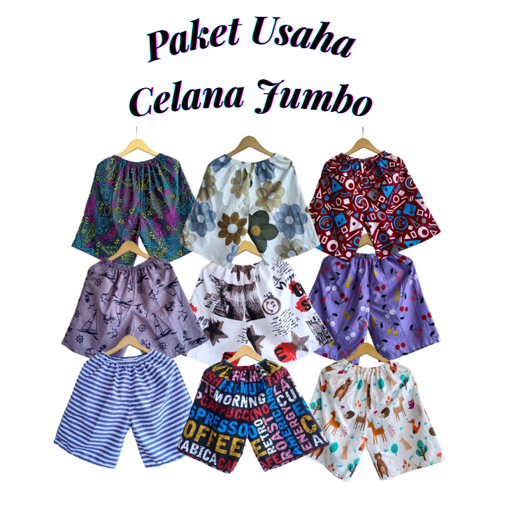 [PAKET 20 dan 50] Celana Kolor Jumbo Pria dan Wanita Dewasa Boxer Pendek Jumbo Santai BB 70-100KG Sh