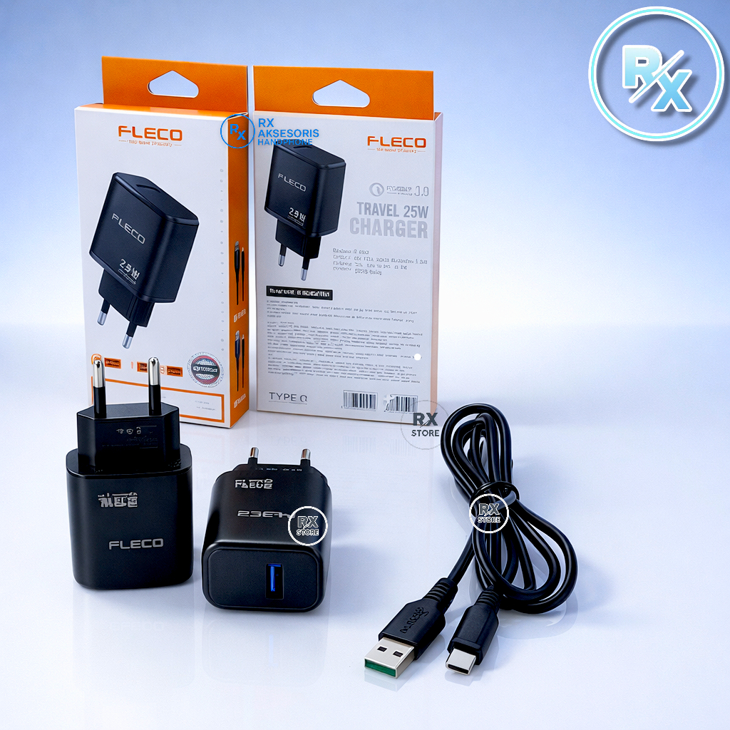 Adaptor Charger Fleco F-430 25W Type-C Kepala Casan HP Fleco F430 Fast Charging USB Type C