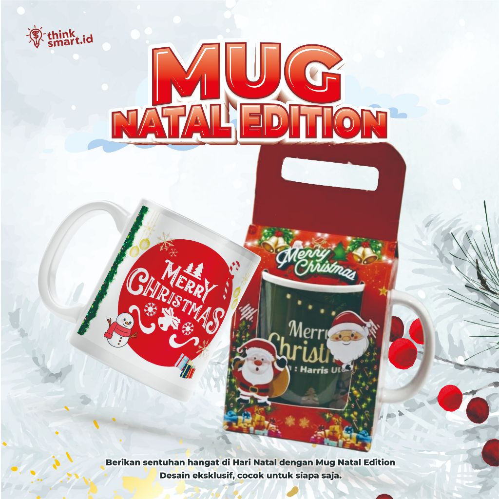 Mug Natal Edition | Mug Christmas Custom | Mug Natal Custom | Mug Hampers Natal| Mug Hadiah Souvenir