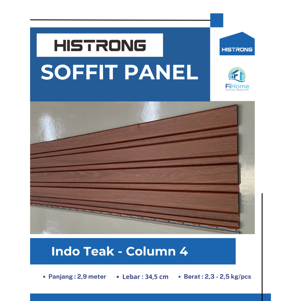 Histrong Soffit Panel PVC Plafon Dinding Indoor Outdoor Plafond Wall Panel Indo Teak
