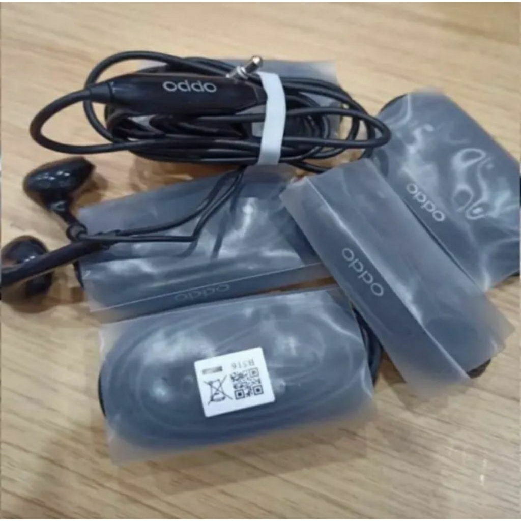Headset Handsfree Earphone Hitam Copotan dengan Suara Bass Stereonya Oppo n ViVo