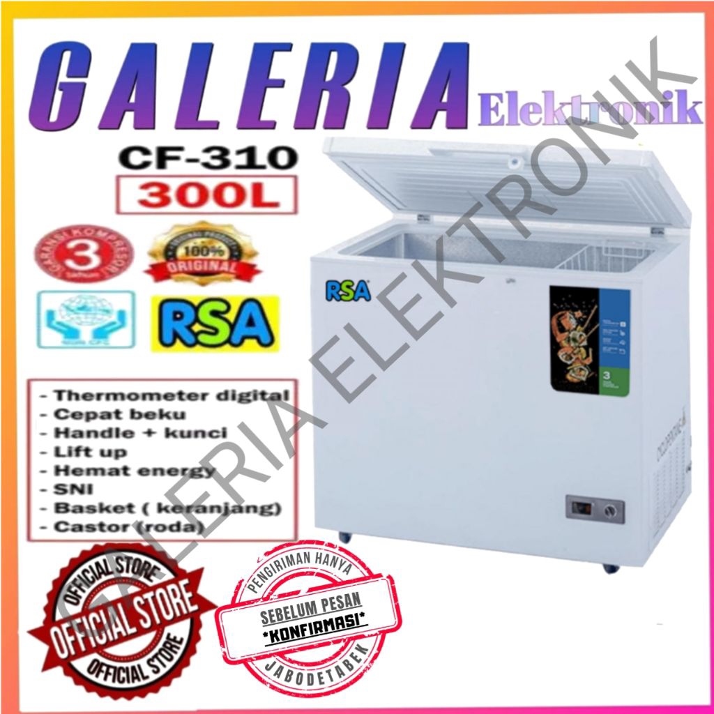 CHEST FREEZER RSA 310 LITER CF310 FRIZER BOX CF 310