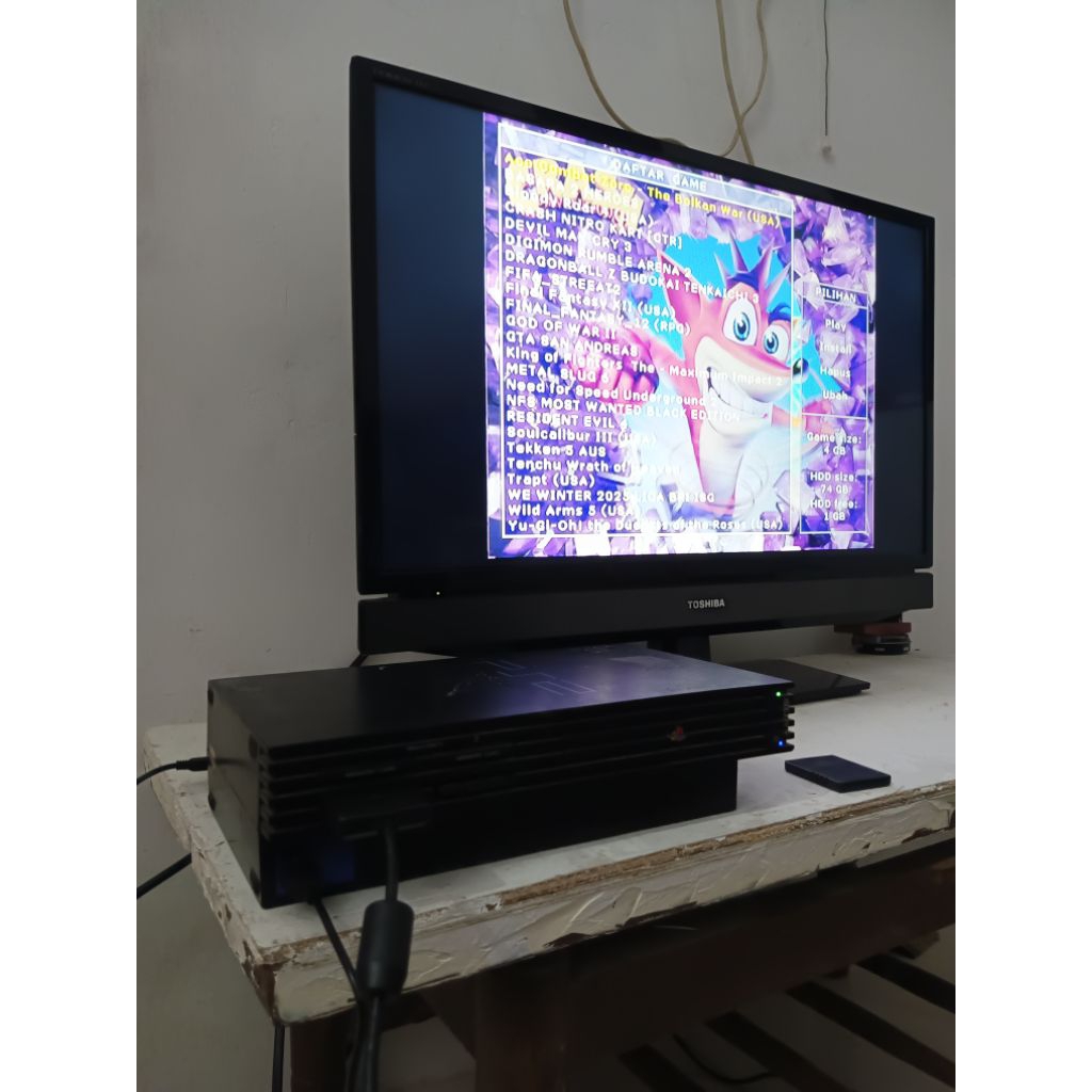 PS2 Fat Matrix HDD Internal 160GB Full Game Fullset Kabel & 2 Stik