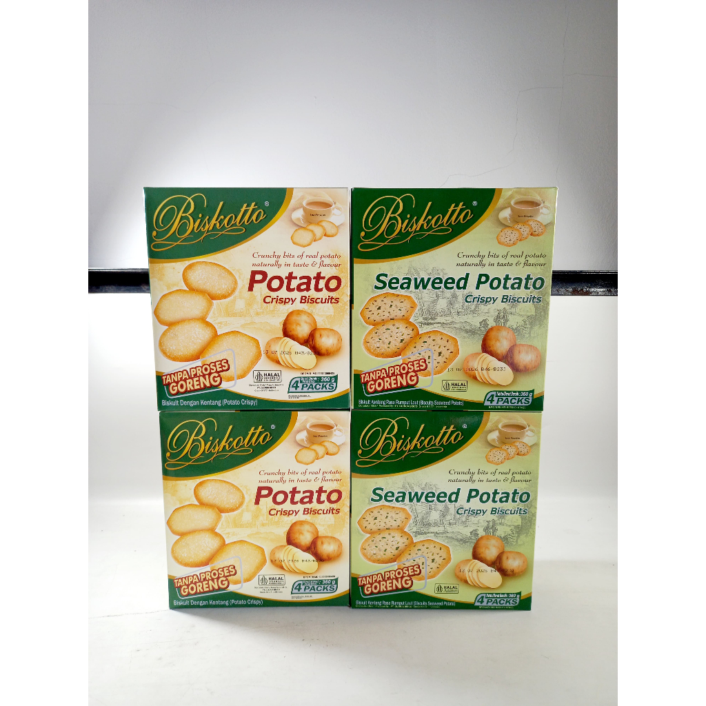 BISCOTTO CRISPY BISCUITS POTATO/SEAWED POTATO 360GRAM 1DUS ISI 12PCS