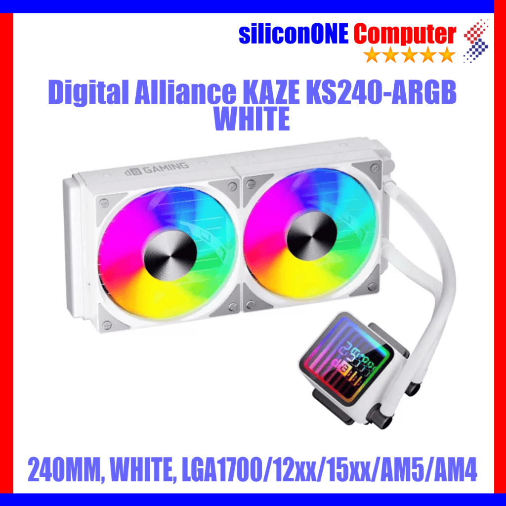 Digital Alliance Kaze 240 ARGB KS240 CPU Cooler Liquid 240MM White