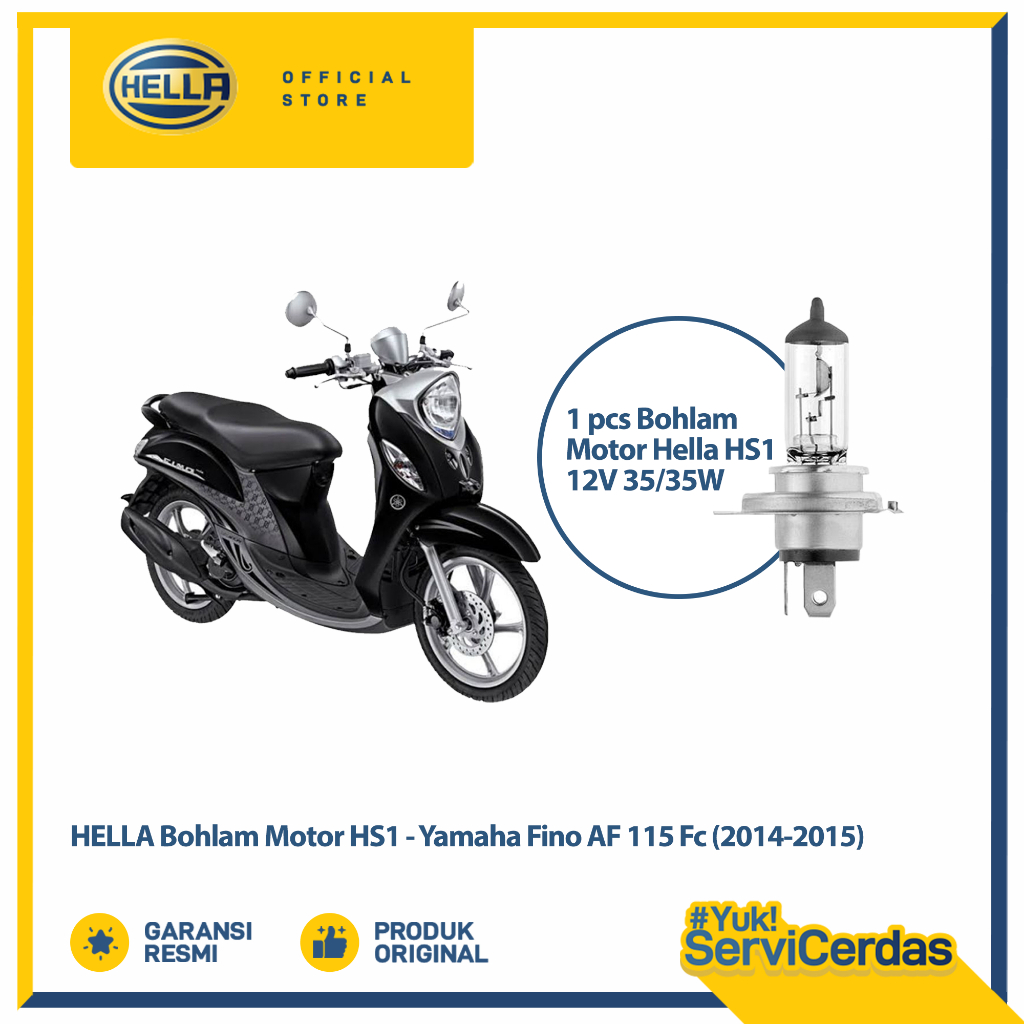 Bohlam Motor Hella Yamaha Fino AF 115 Fc (2014-2015) HS1 12V 35/35W PX43T Standard - Lampu motor