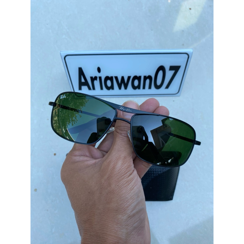 kacamata ray-ban rb 8013 frame hitam kaca hijau