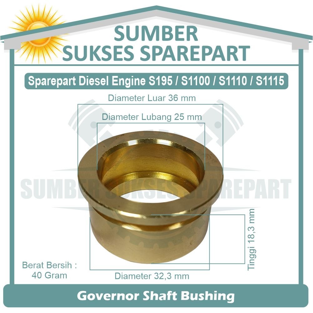 S195 S1100 S1110 S1115 GOVERNOR SHAFT BUSHING / BUSH GOVERNOR / BOS GUBERNUR MESIN DIESEL 12 PK - 24