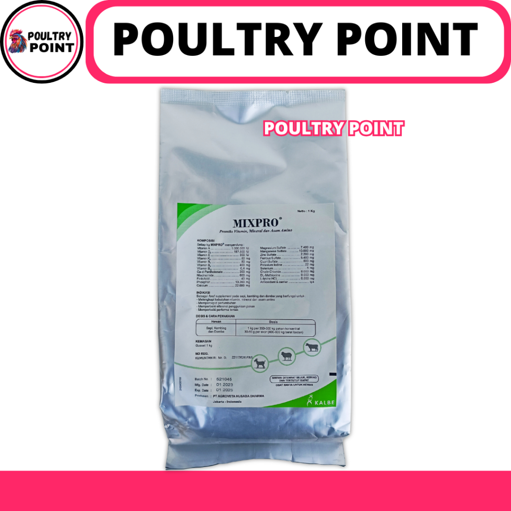 MIXPRO PREMIX SAPI 1 KG - Mix Pro Suplemen Premix Penggemuk dan Pemacu Pertumbuhan Sapi dan Kambing