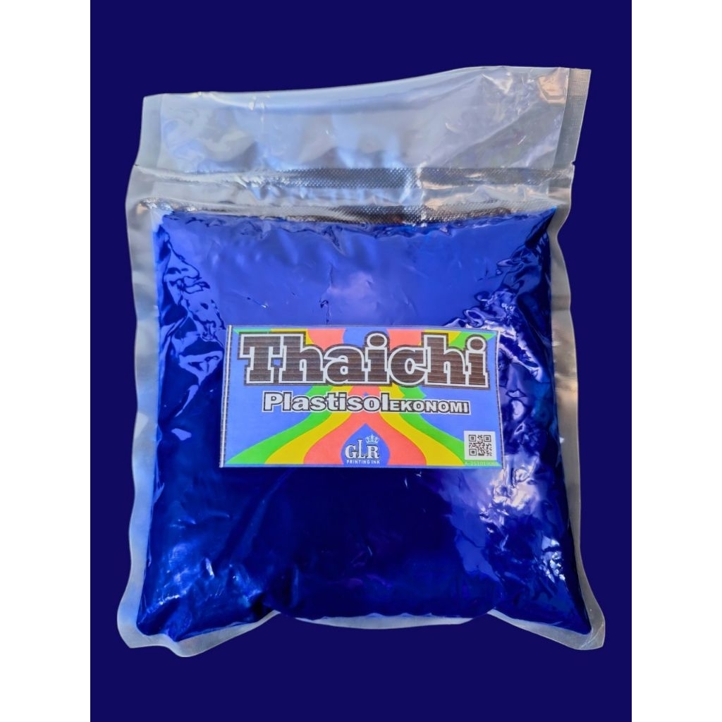 cat sablon plastisol kemasan plastik warna biru glr