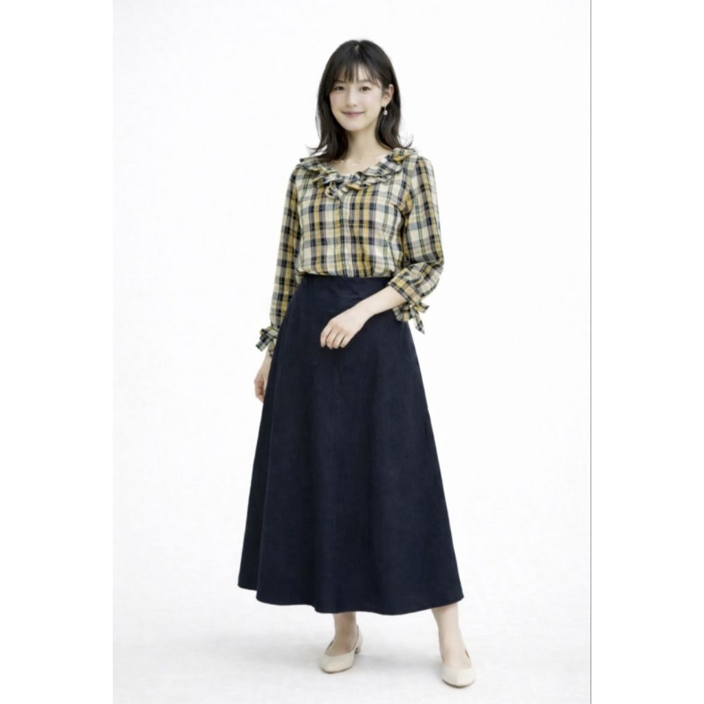 Skirt UNIQLO Basic Linen Dark Navy (L)