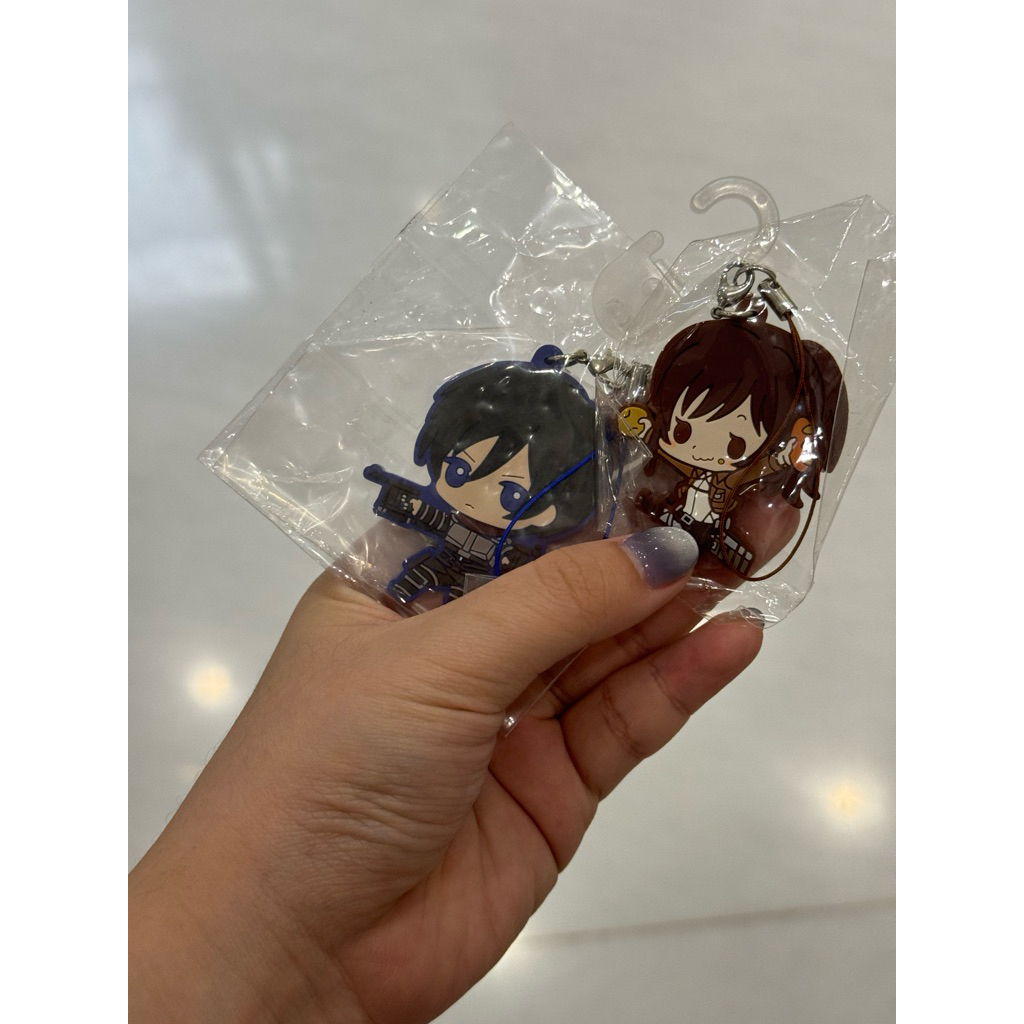 Attack on Titan rubber mascot Gantungan Kunci Ganci keychain Mikasa Ackermann Sasha Braus Original J