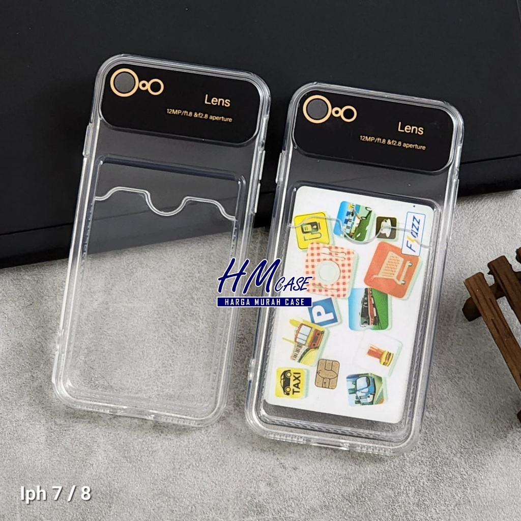 Case Slot Kartu / Card Case Bening Big Lens iPhone 7 iPhone 8 iPhone 7 Plus iPhone 8 Plus