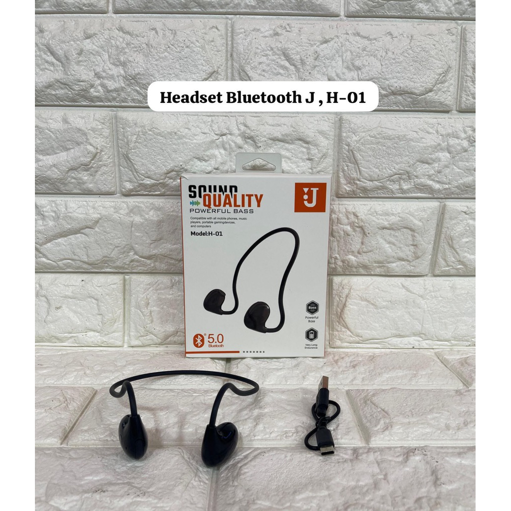 (GROSIRAN) Handsfree Headset Wireless Bass J H-01 Earphone Sport Gaming