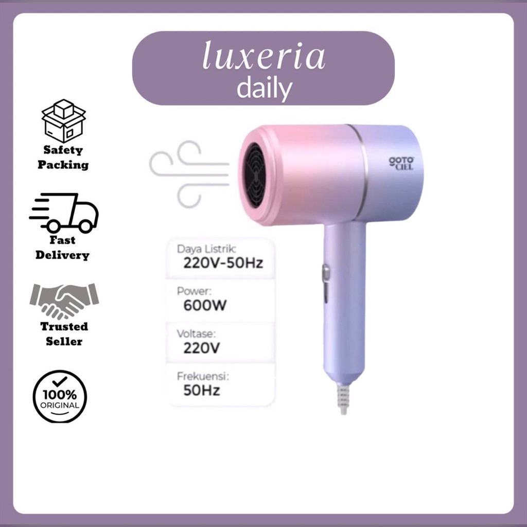 Goto Ciel Hair Dryer Lipat Rainbow 600W AC 220V