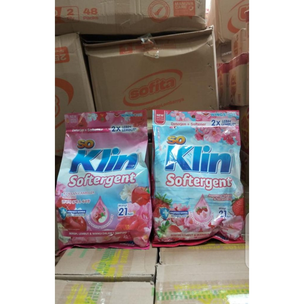 1 dus isi 12 pcs so Klin softergent 720 gr harga murah grosir sembako bandung