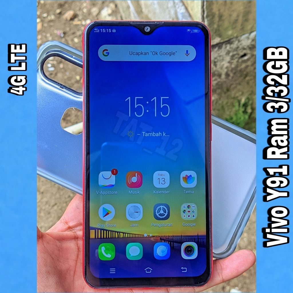 Vivo y91 Ram 3GB Internal 32GB Sinyal 4G (LTE) Second Original Resmi Siap Pakai Normal Berkualitas D