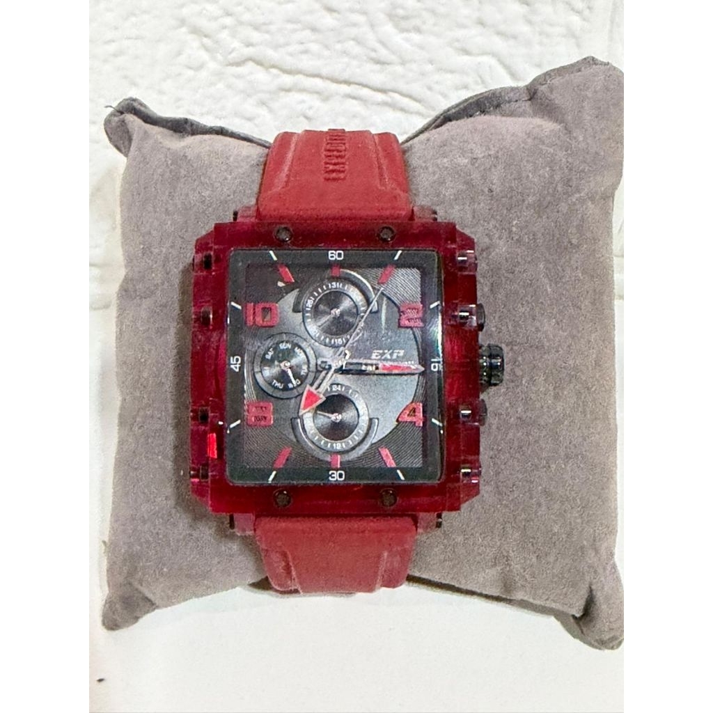 Expedition Jam Tangan Analog Wanita - Transparent Red - Rubber Strap - 6808MFRIGBARE