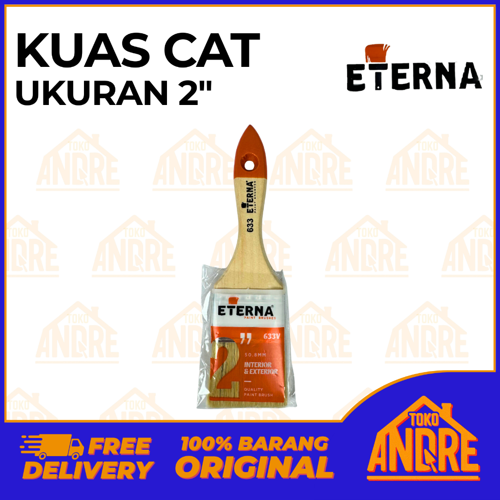 Kuas Cat ETERNA 2" Minyak Tipe 663 Gagang GG Kayu Inch Paint Brush 2 Inch Tembok Dinding Plafon GRC