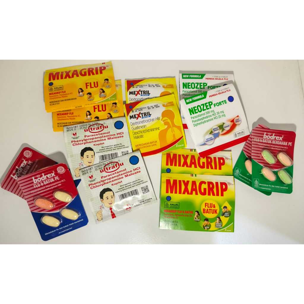 OBAT FLU BATUK PERSEDIAAN WARUNG SEMBAKO ULTRAFLU MIXAGRIP BODREX NEOZEP MEXTRIL