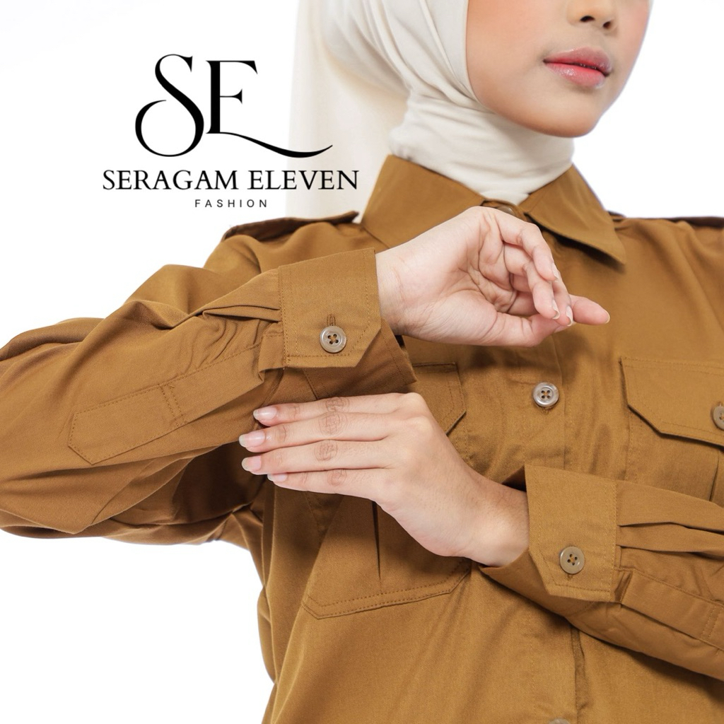Baju  PEMDA Wanita PNS Terbaru Model Stelan Saku Dada Rok A/Rok Span/Celana