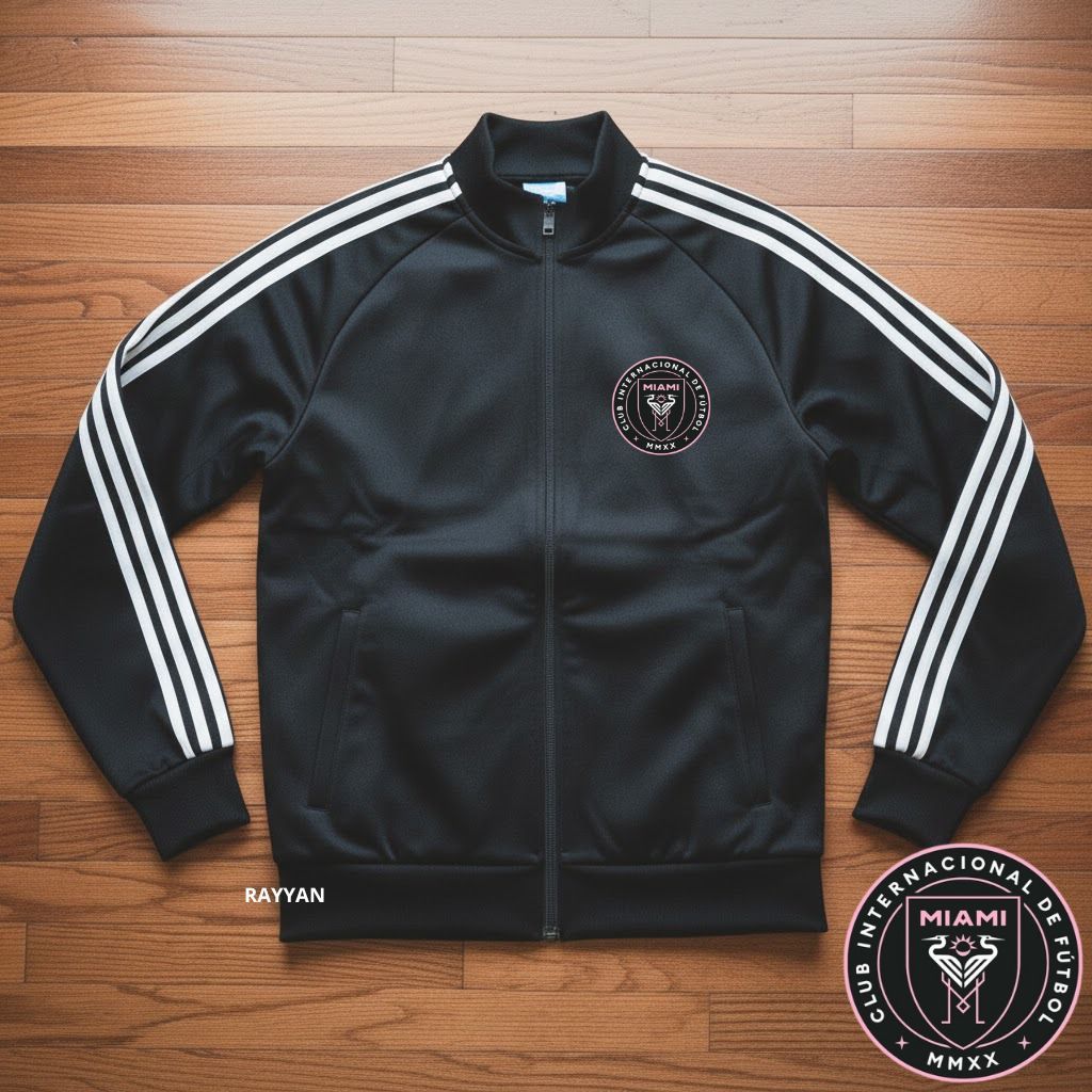 Jacket Tracktop Unisex Footbal Club Top Eropa / Dunia Inter Miami Motf List Tangan Sz M-XL - Jaket O