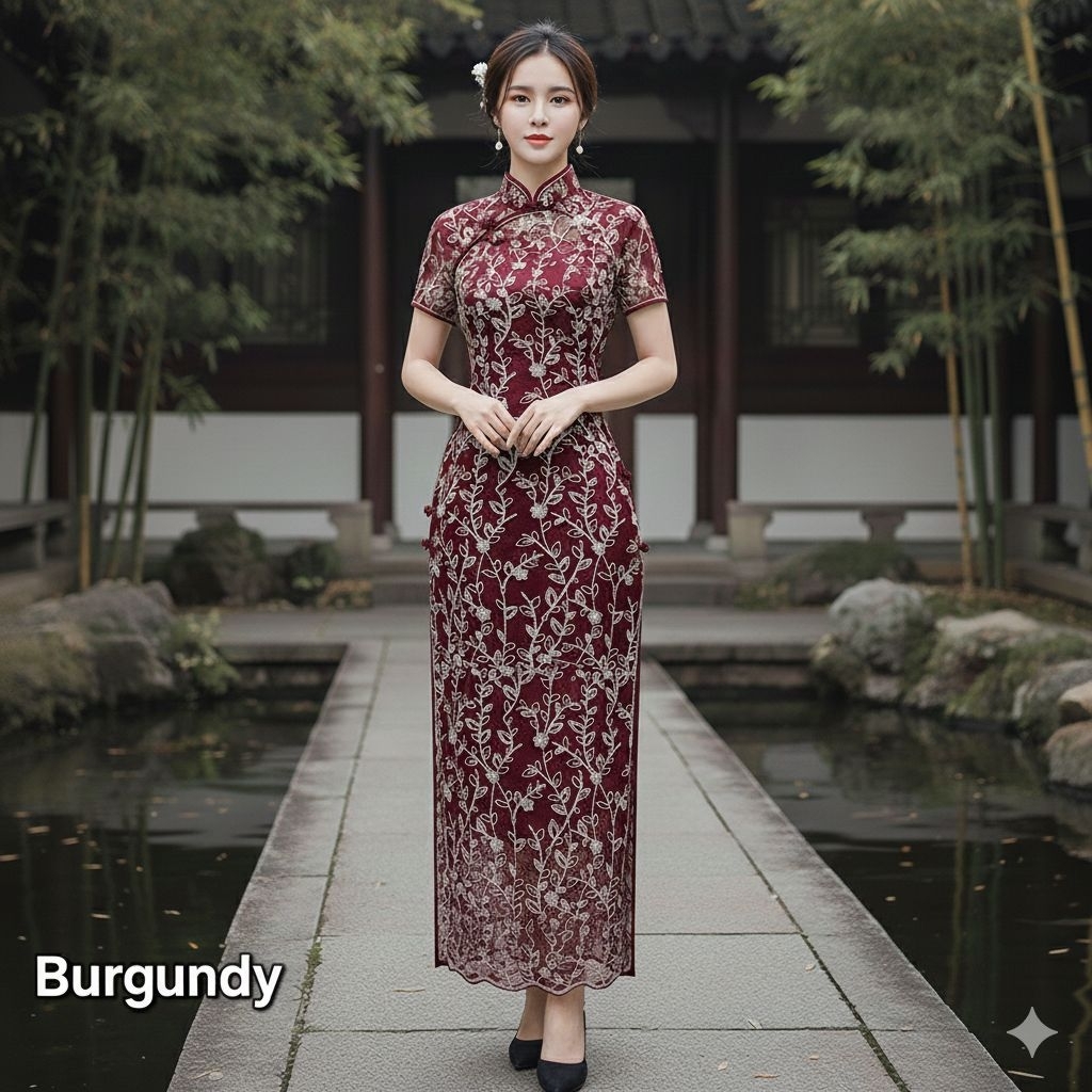 Kain tile bordir motif akar