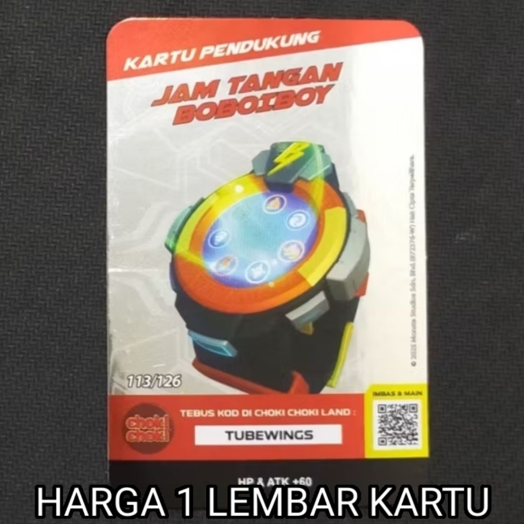 Boboiboy Monsta Galaxy Card Jam Tangan Boboiboy Choki Choki (Silver)