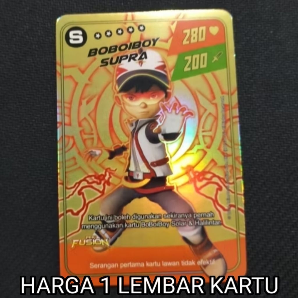 Boboiboy Monsta Galaxy Card Boboiboy Supra S Dari Pek Fusion