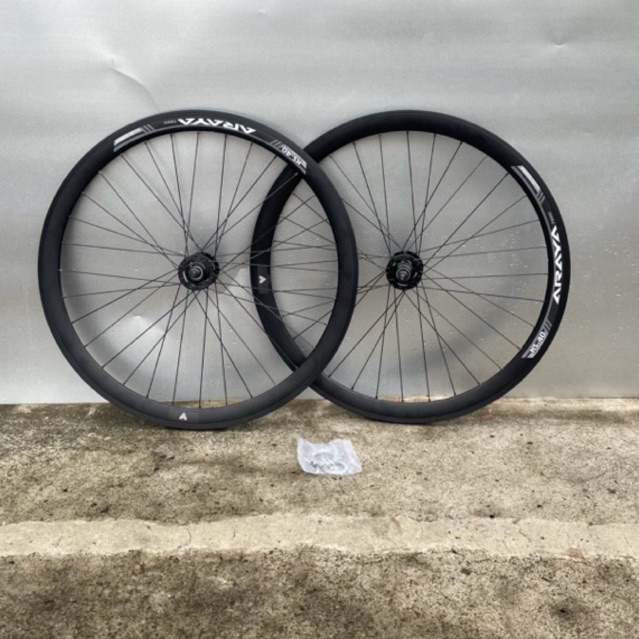sepasang Wheelset Fixie Arraya KS-40 700C Alloy | Profil 40mm | 32H Double Wall | Doltrap / Torpedo
