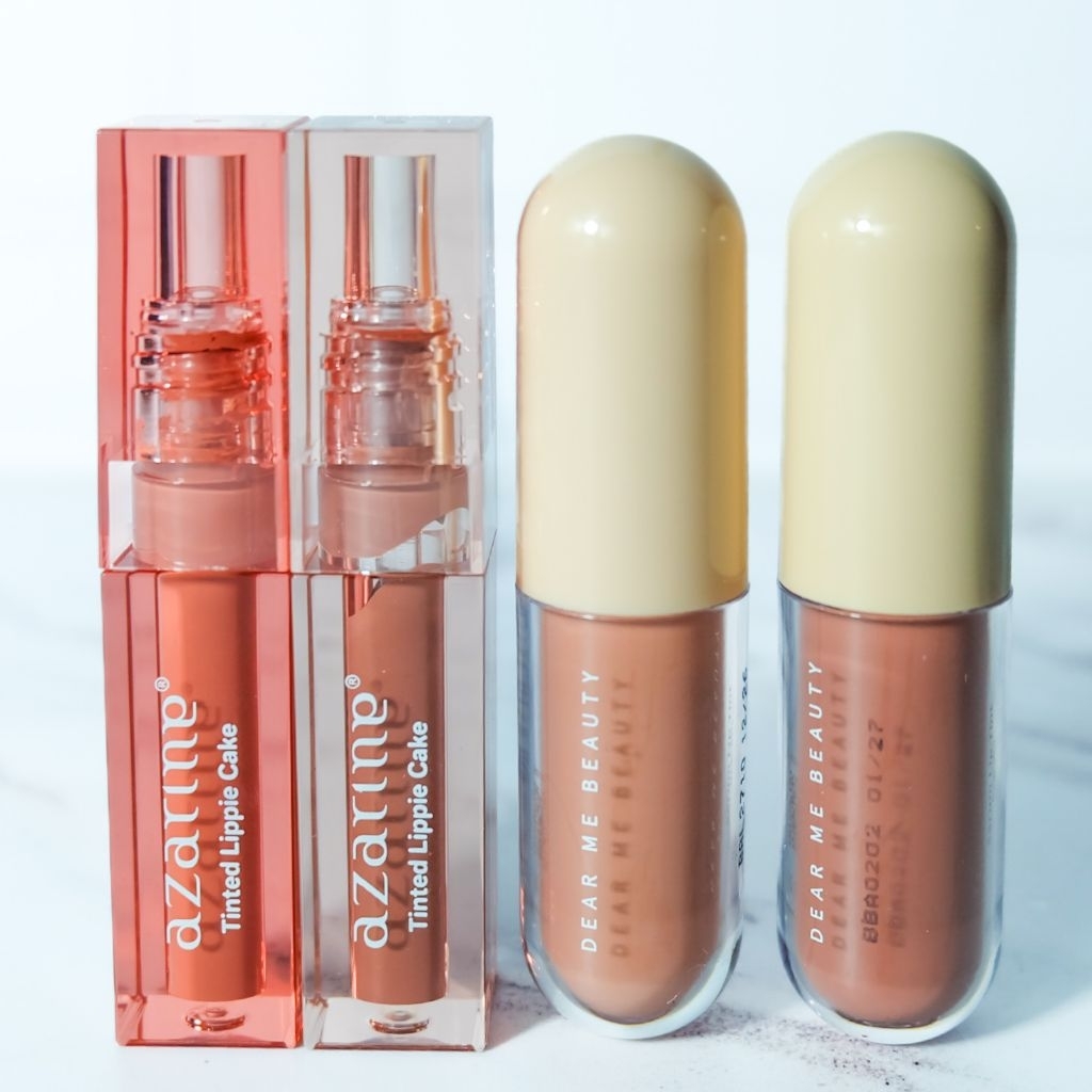 [PRELOVED] Liptint Azarine Tinted Lippie Cake & Dear Me Beauty Serum Lip Tint - 1 Set Dapat 4 Lipsti